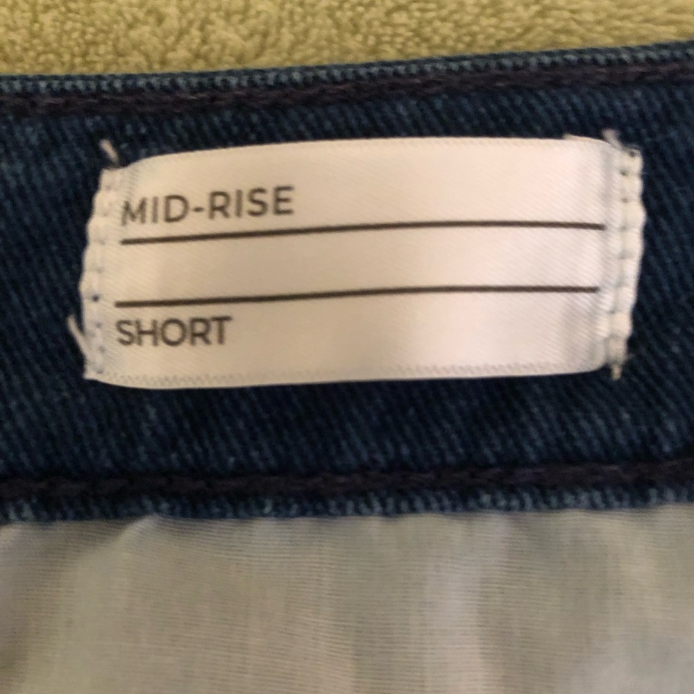 Lane Bryant shorts denim jeans blue leaf pattern mid rise belt loops Plus 22 - Picture 8 of 10